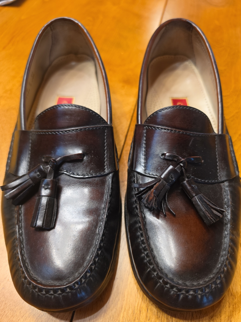 Cole Haan Dark Brown Leather Tassel Loafers 10.5D
